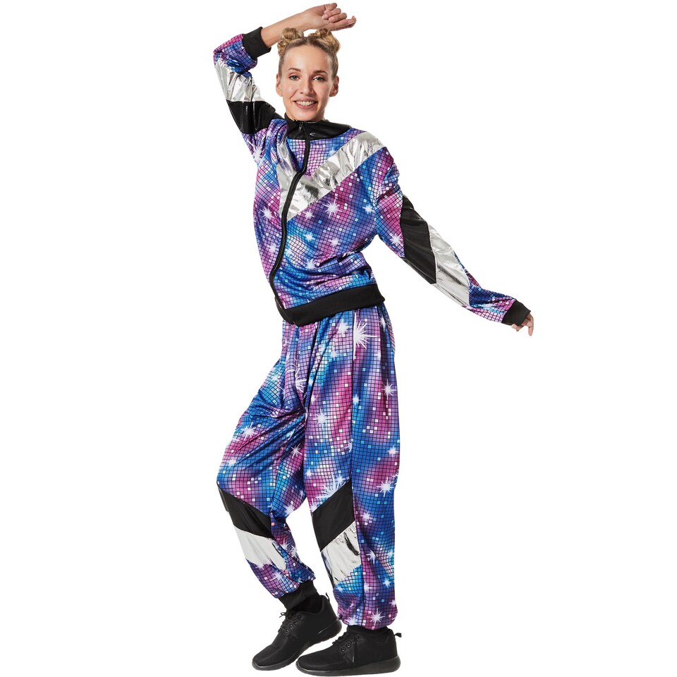 image 1 of Womens Fancy Dress Costume - Retro Disco Tracksuit | Blue | blue | 2XL | 1