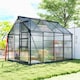 image 3 of Outsunny 6x8ft Walk-In Polycarbonate Greenhouse Plant Grow Galvanized Aluminium