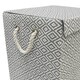 image 3 of JVL Argyle Rectangular Foldable Paper Lidded Storage - Light Grey Grey
