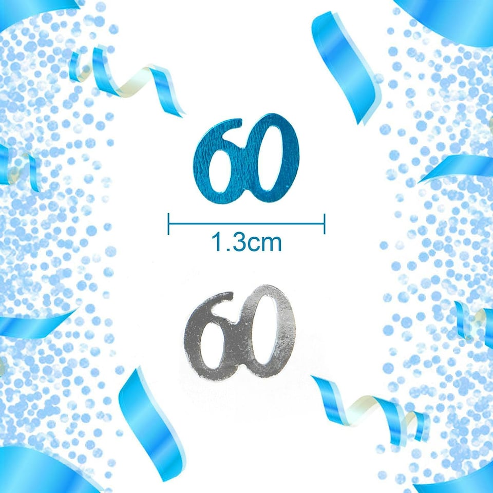 image 1 of 14g Blue Happy 60th Birthday Confetti