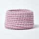 image 1 of Homescapes Pastel Pink Cotton Knitted Round Storage Basket - 37 x 21 cm Pink | M