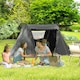 image 2 of Outsunny 3 Man Camping Tent with 2 Bedrooms, 3000mm Waterproof, Grey | Grey | Dark Grey | 323L x 240W x 160H cm