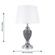 image 6 of First Choice Lighting Set of 2 Chrome and Grey Urn Table Lamps with White Shades Chrome | White