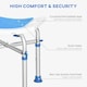 image 3 of HOMCOM Shower Chair for the Elderly and Disabled, Adjustable Padded Shower Stool with Built-in Handle and Non-slip Suction Foot Pads, Blue