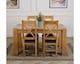 image 3 of Kuba 150x85 cm Chunky Medium Oak Dining Table and 4 Berkeley Leather Chairs | Brown | Brown