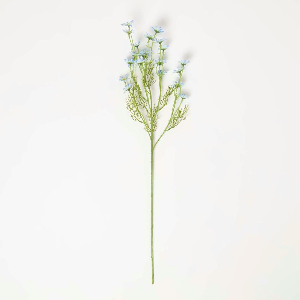 image 1 of Homescapes Artificial Stem of Blue Daisy Flowers, 72 cm