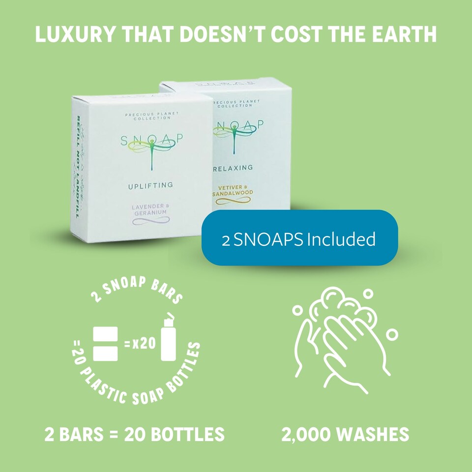 image 1 of SNOAP Dispenser (White) with Counter Stand and 2 Soaps