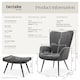 image 6 of Armchair Hygge - padded, armrests and ergonomic backrest, 150 kg load capacity | Grey | Wide cord anthracite/black | One Size | 1