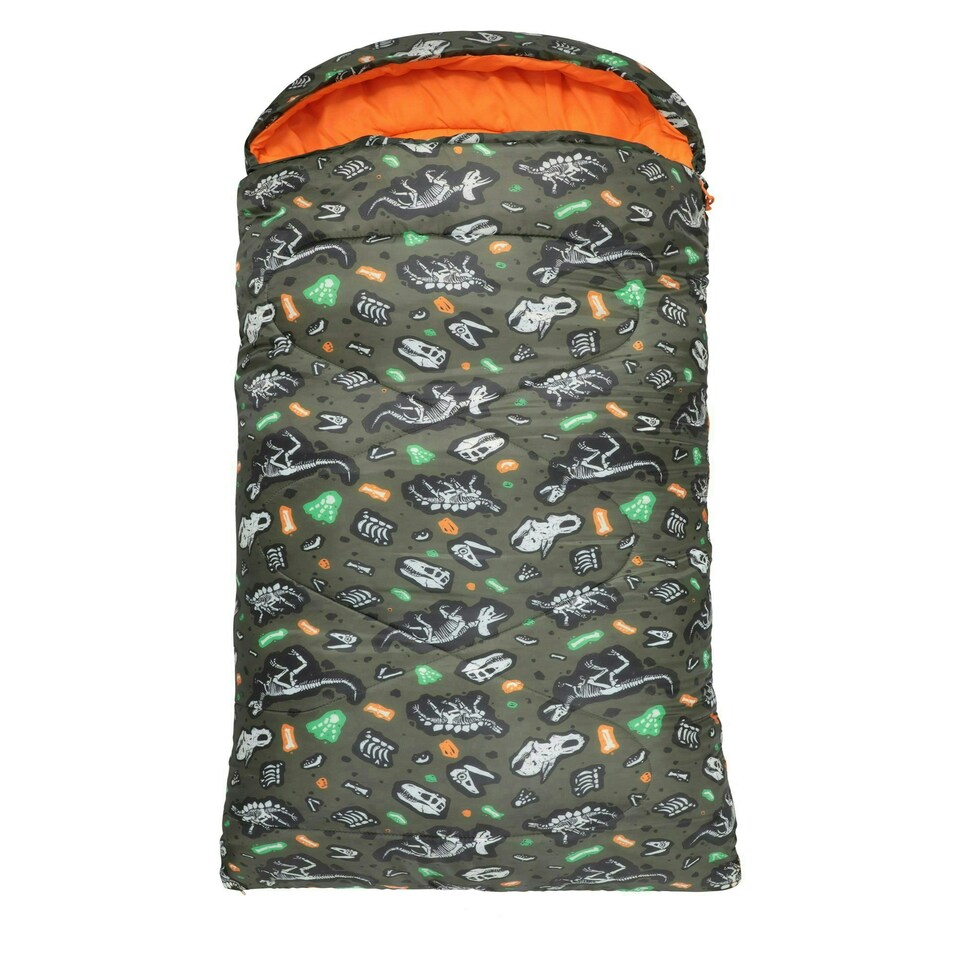 image 1 of Mountain Warehouse Kids Sleeping Bag 2 Season Camping Childrens Girls Boys Green | Dark Green