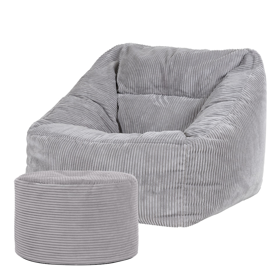 image 1 of Natalia Large Beanbag Corduroy Light Grey | Grey | Grey | XL | 1