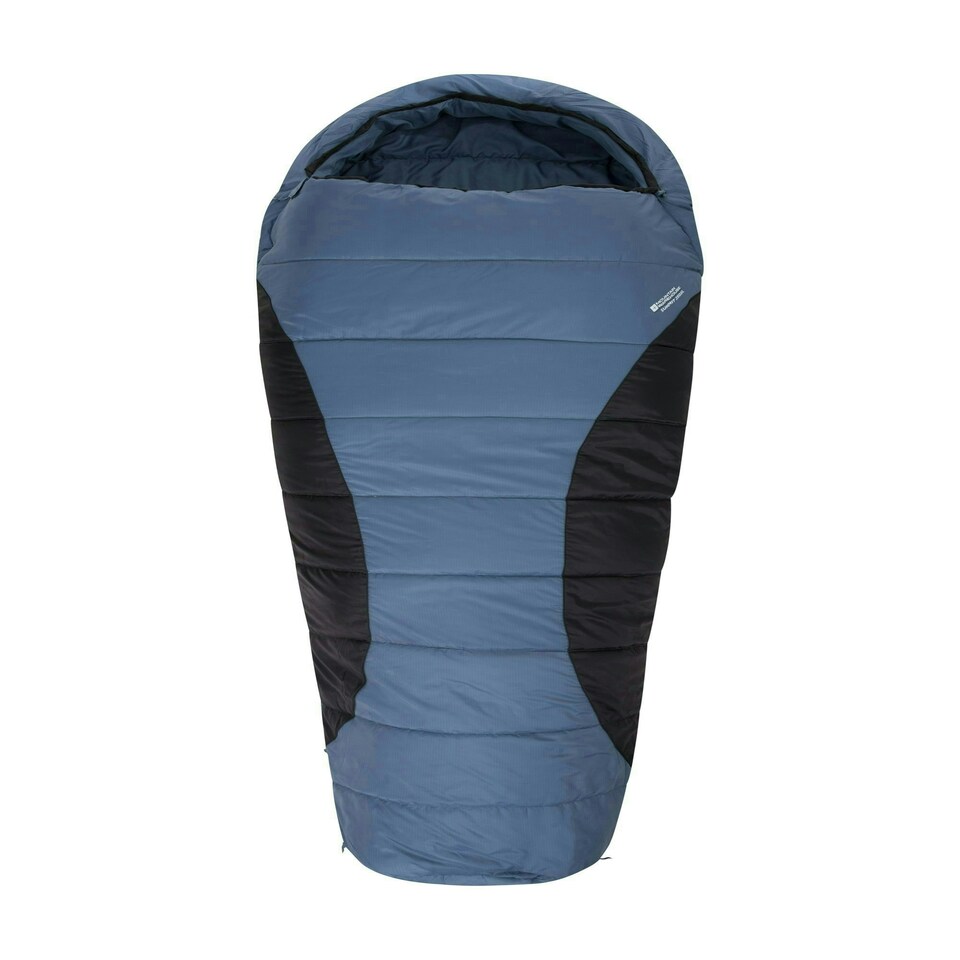 image 1 of Mountain Warehouse Summit Sleeping Bag Ripstop Hooded Mummy Shape Camping Bed Right Handed Zip - Long length (215cm) Yellow