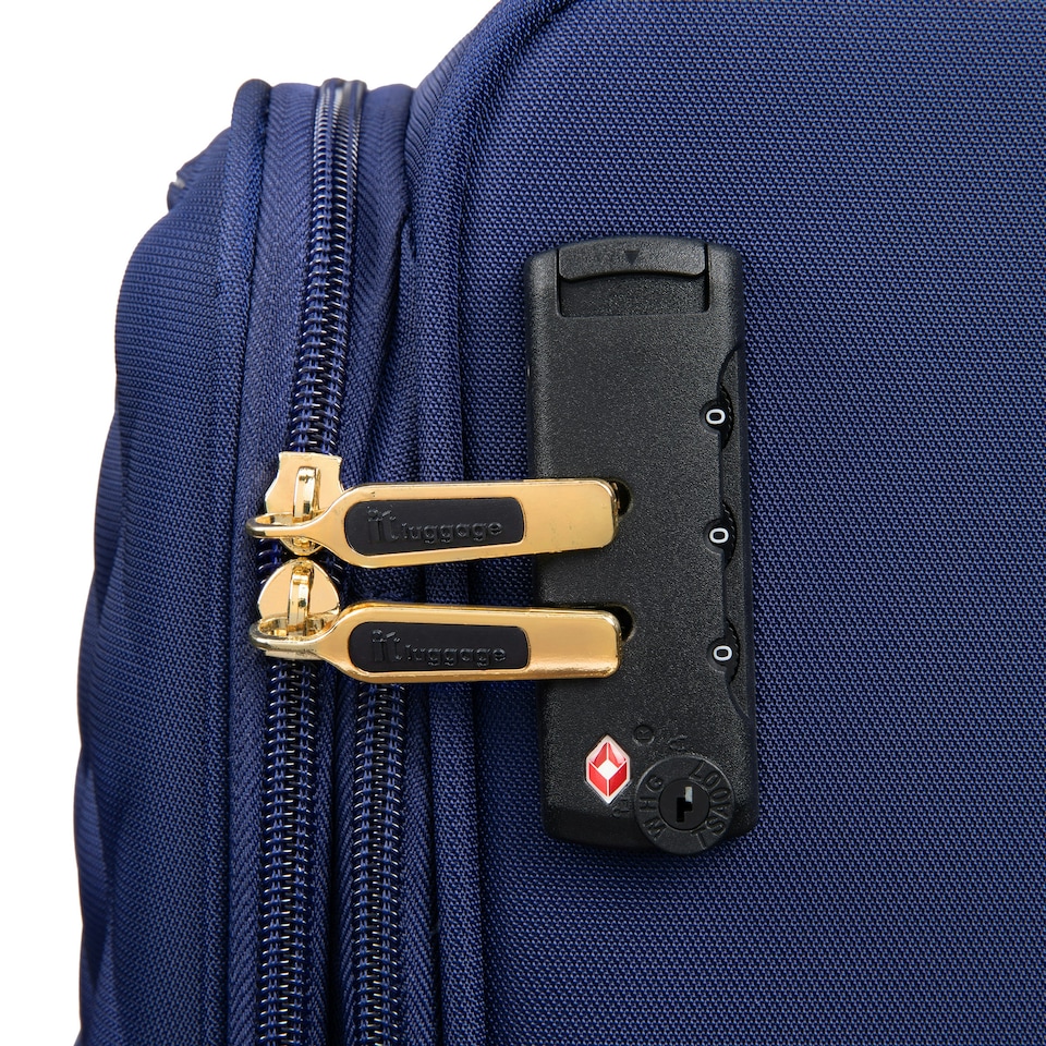 image 1 of IT Luggage Glimmering Ocean Cavern Expandable Medium Suitcase with TSA Lock Blue | Medium