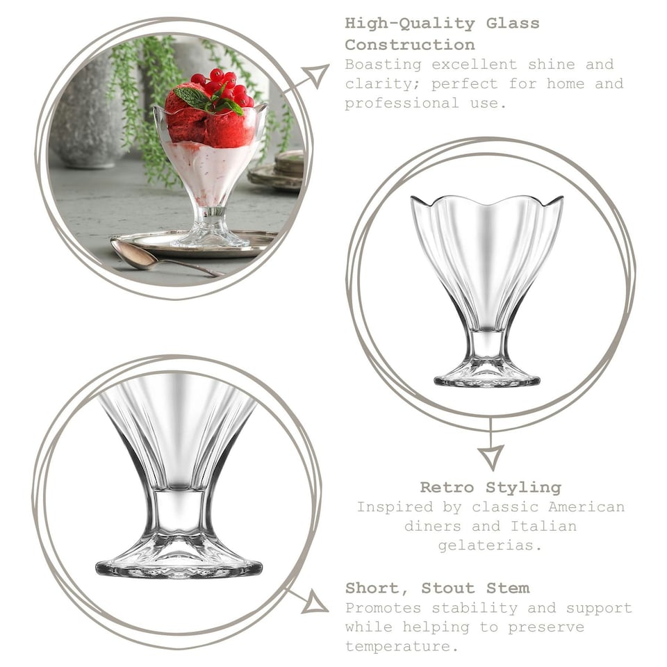 image 1 of LAV Lily Glass Ice Cream Bowls - 250ml - Pack of 12 Clear