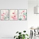 image 3 of Set of 3 Light Watercolour Geranium Flowers Living Room 12X16 Inch Wall Art Prints Pack