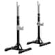 image 1 of HOMCOM 2 Pairs Barbell Squat Rack Portable Stand Weight Lifting Bench w/ Wheels