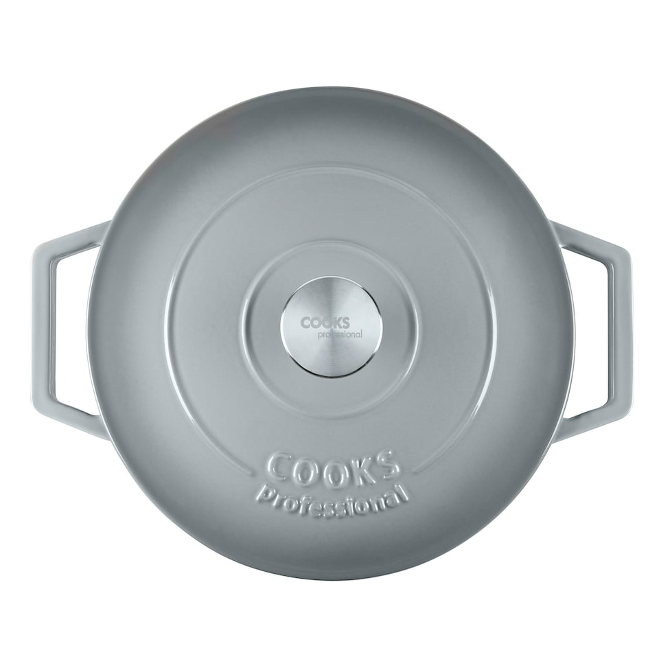 image 1 of Cooks Professional Cast Iron Casserole 26cm | 5.8L Capacity | Enamelled Inside & Out | Graduated Grey Grey
