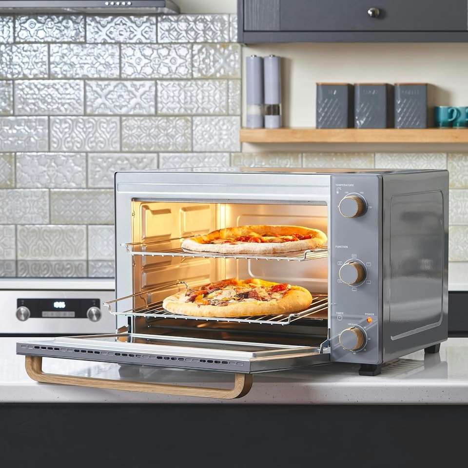 image 1 of Cooks Professional Mini Oven | 48 Litre | 3 Cooking Functions | Powerful 1500W | Grey Nordic