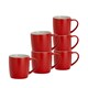 image 1 of Argon Tableware 6x Matt Coloured Coffee Mugs - Red - 350ml - Tea Mug Latte Mug Cappuccino Mug Drinking Mug Red
