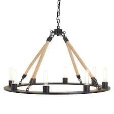 Interiors by Premier 8 Bulbs Chandelier Black
