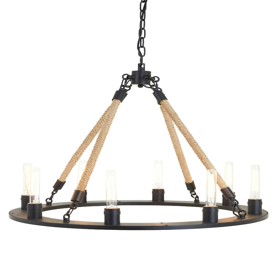 image 1 of Interiors by Premier 8 Bulbs Chandelier Black