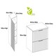 image 5 of Bathroom Furniture Set Black 600mm Vanity Countertop Unit + Tallboy Ribbed Wall Floating Cabinets - Adel
