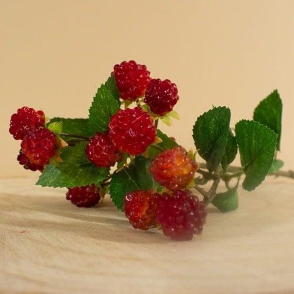 image 1 of Red Raspberry Spray Artificial Flower Decoration 40cm