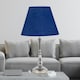 image 2 of Chrome Table Lamp with Stem Detail and Navy Blue Shade Chrome | Blue