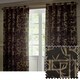 image 1 of Paoletti Bamboo Fully Lined Jacquard Eyelet Curtain Pair, 229cm width x 229cm drop | Black | Black | 1