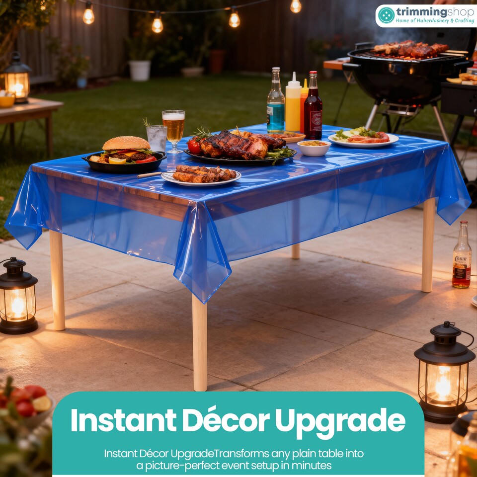 image 1 of Disposable Plastic Table Cover, Table Liner - 54" x 108"