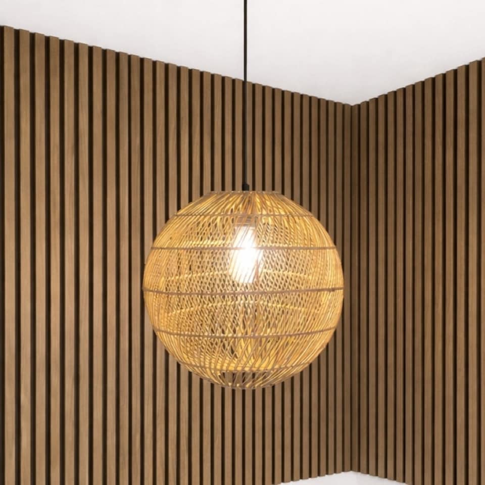 image 1 of CGC ARIBA Brown 35cm Round Rattan Weave Lampshade