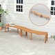 image 5 of COSTWAY Curved Fire Pit Bench Acacia Wood Patio Bench Brown