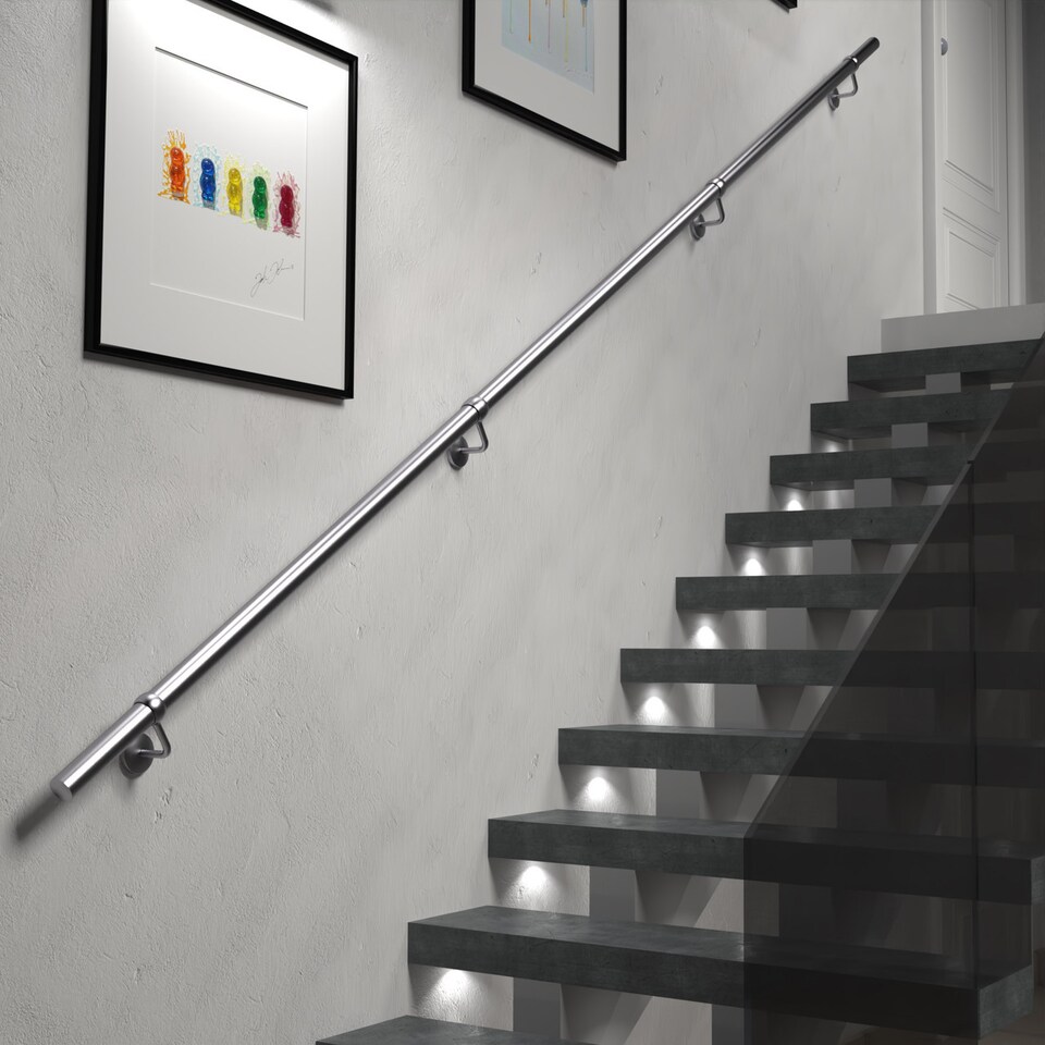 image 1 of Stiley Living Wall Mounted Handrail Kit, Banister System with Brackets and Fixings