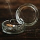 image 4 of Round Glass Classic Ashtray 10.2cm Round for Cigarettes Indoor Outdoor | Clear | Set of 2