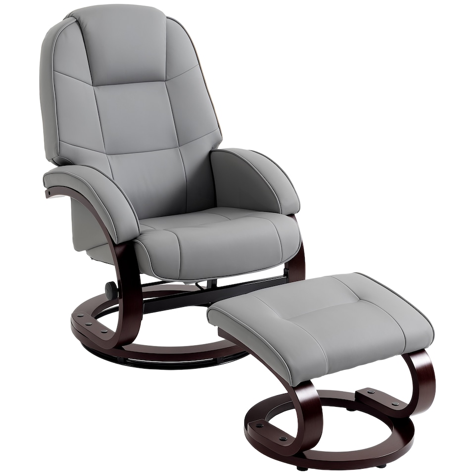 image 1 of HOMCOM Recliner Chair with Footstool, Swivel Recliner Armchair