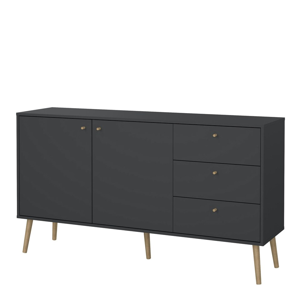 image 1 of Cumbria Sideboard 2 Doors + 3 Drawers Dark Grey