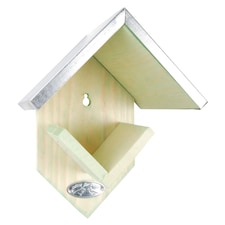 Fallen Fruits Wooden Peanut Butter Jar Feeder | Brown | Light Brown (Green-blue hue)