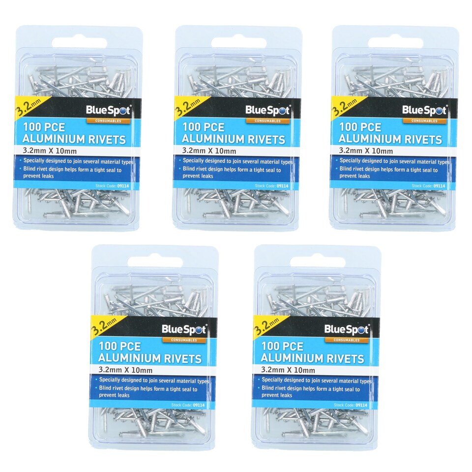 image 1 of 500 Metric Aluminium Blind Pop Pot Rivets Set Fastener Fastening 3.2mm x 10mm
