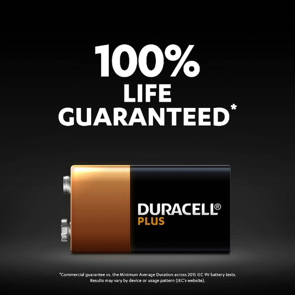 image 1 of Duracell 9V Plus Power Alkaline Batteries, Pack of 4 | Chrome | 4