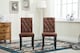 image 2 of Set of 2 Tufted Button Back Suede Fabric Dining Chairs Brown by MCC Direct