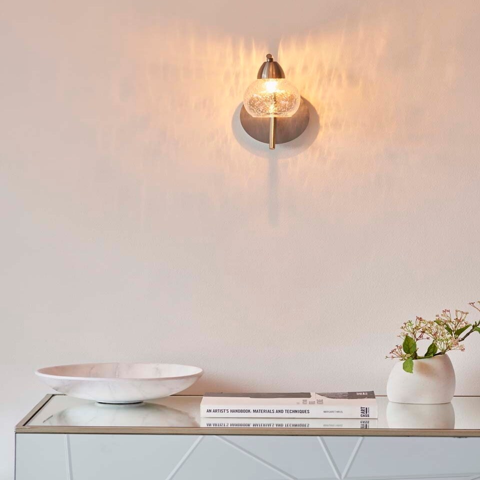 image 1 of Callen Satin Nickel Wall Light
