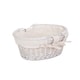 image 2 of Small White Swing Handle Wicker Shopper with White Lining | White | White