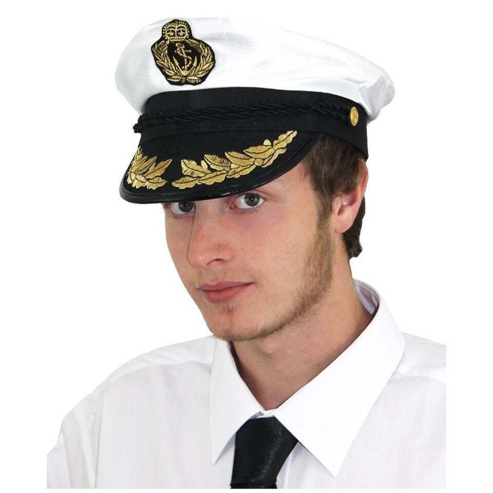 image 1 of Pack of 12 Satin Captains Hat White | One Size