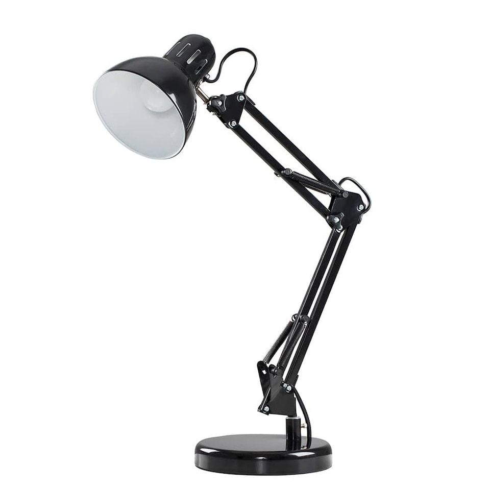 image 1 of ValueLights Retro Adjustable Black Metal Bedside Desk Table Lamp | Black