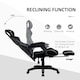 image 4 of Vinsetto Mesh Task Swivel Chair Office Desk Recliner w/ Lumbar Support, Grey