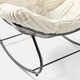 image 4 of OHS Ribbed Faux Fur Rocking Chair Upholstered Metal Frame Cushioned