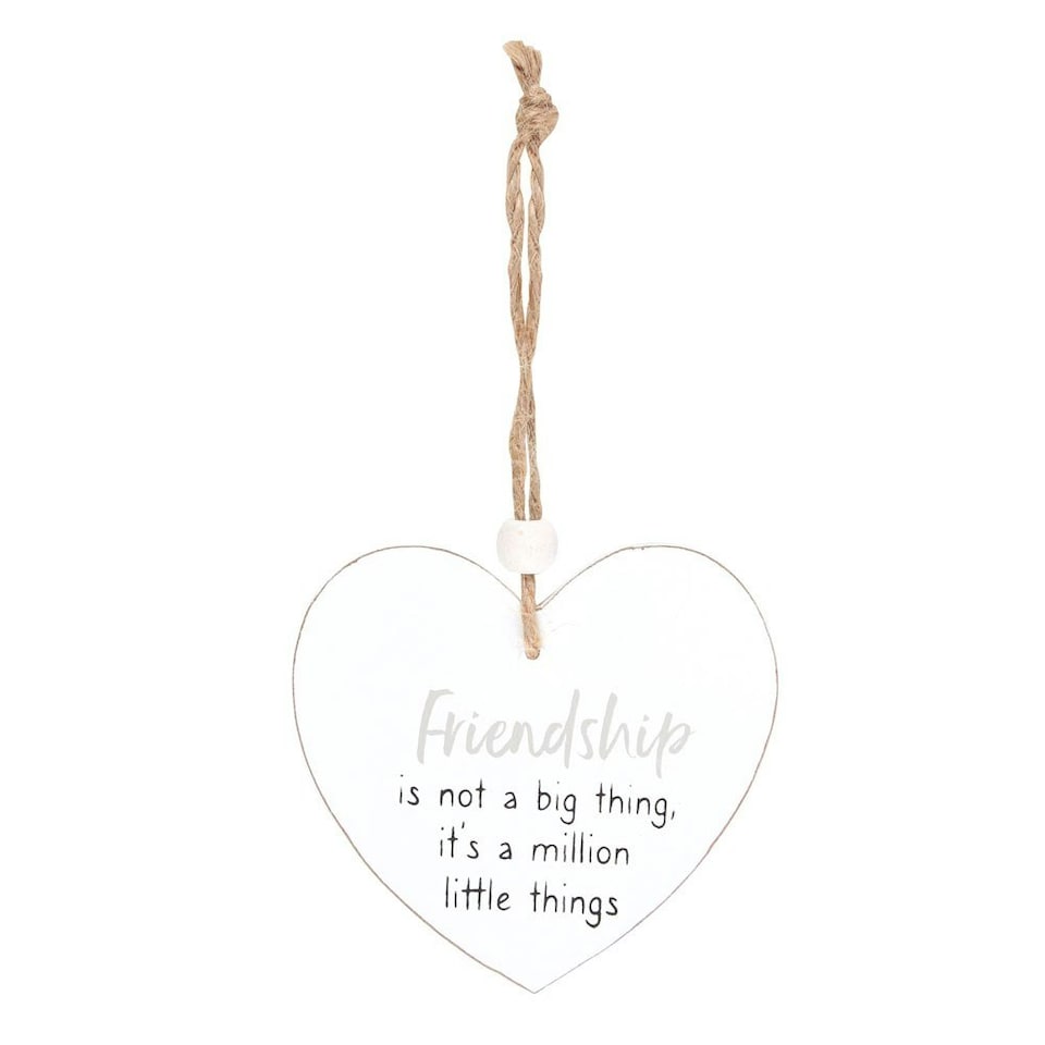 image 1 of Something Different Friendship Is... Heart Hanging Sentiment Sign - White - One Size