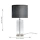 image 6 of Walpole - Clear Fluted Glass and Brushed Chrome 49cm Table Lamp with Grey Velvet Shade | Chrome | Grey | Large | 1