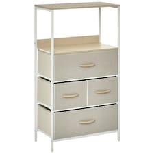 HOMCOM 4 Drawer Storage Chest Unit Home with Shelves Home Living Bedroom