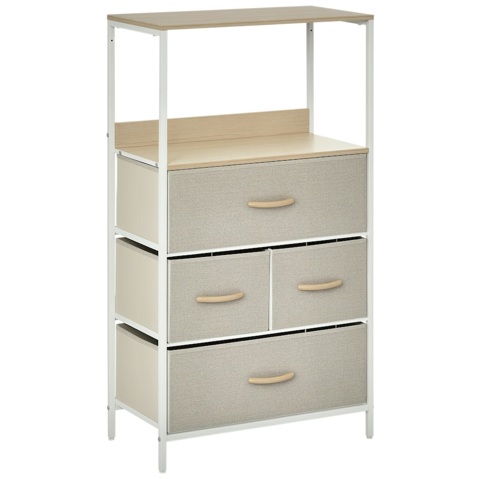 image 1 of HOMCOM 4 Drawer Storage Chest Unit Home with Shelves Home Living Bedroom