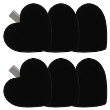 Blackboard Heart White Clips - Pack of 6